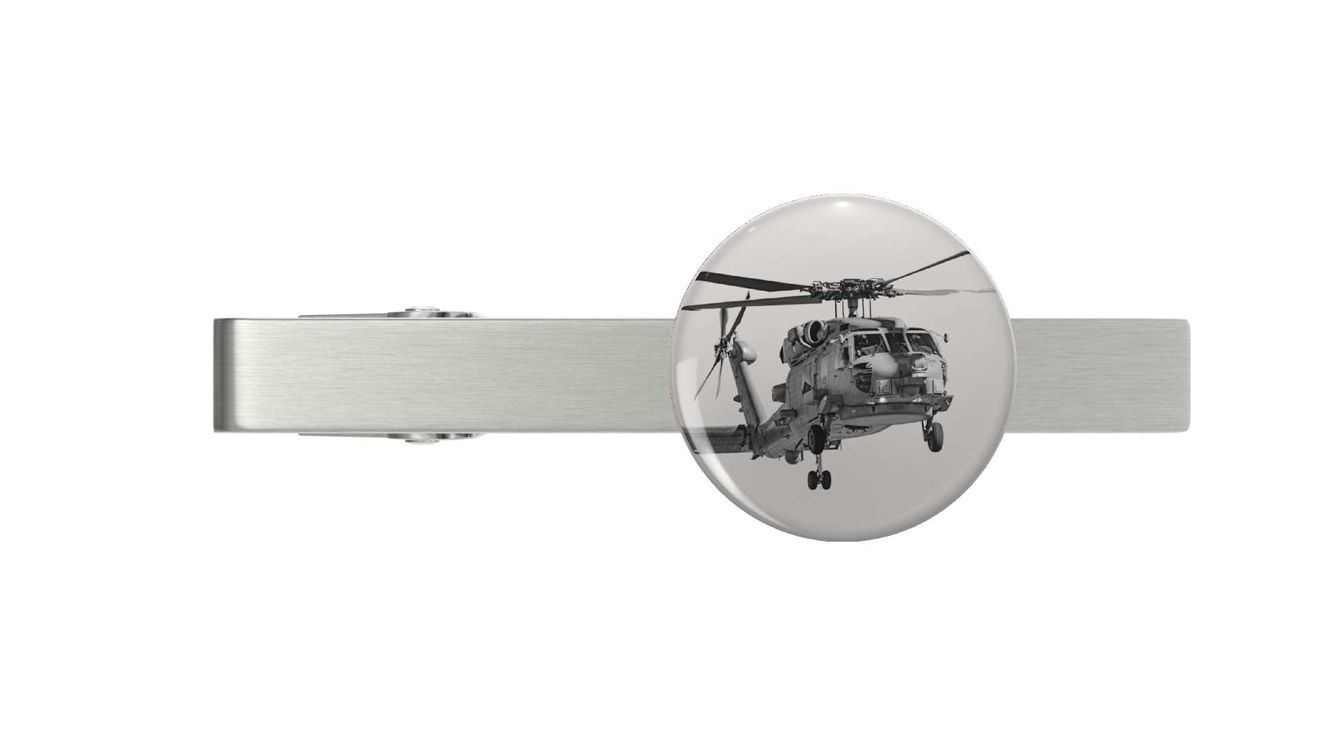 SH-60 Helicopter Silver Tie Clip Tie Bar Veteran Gift
