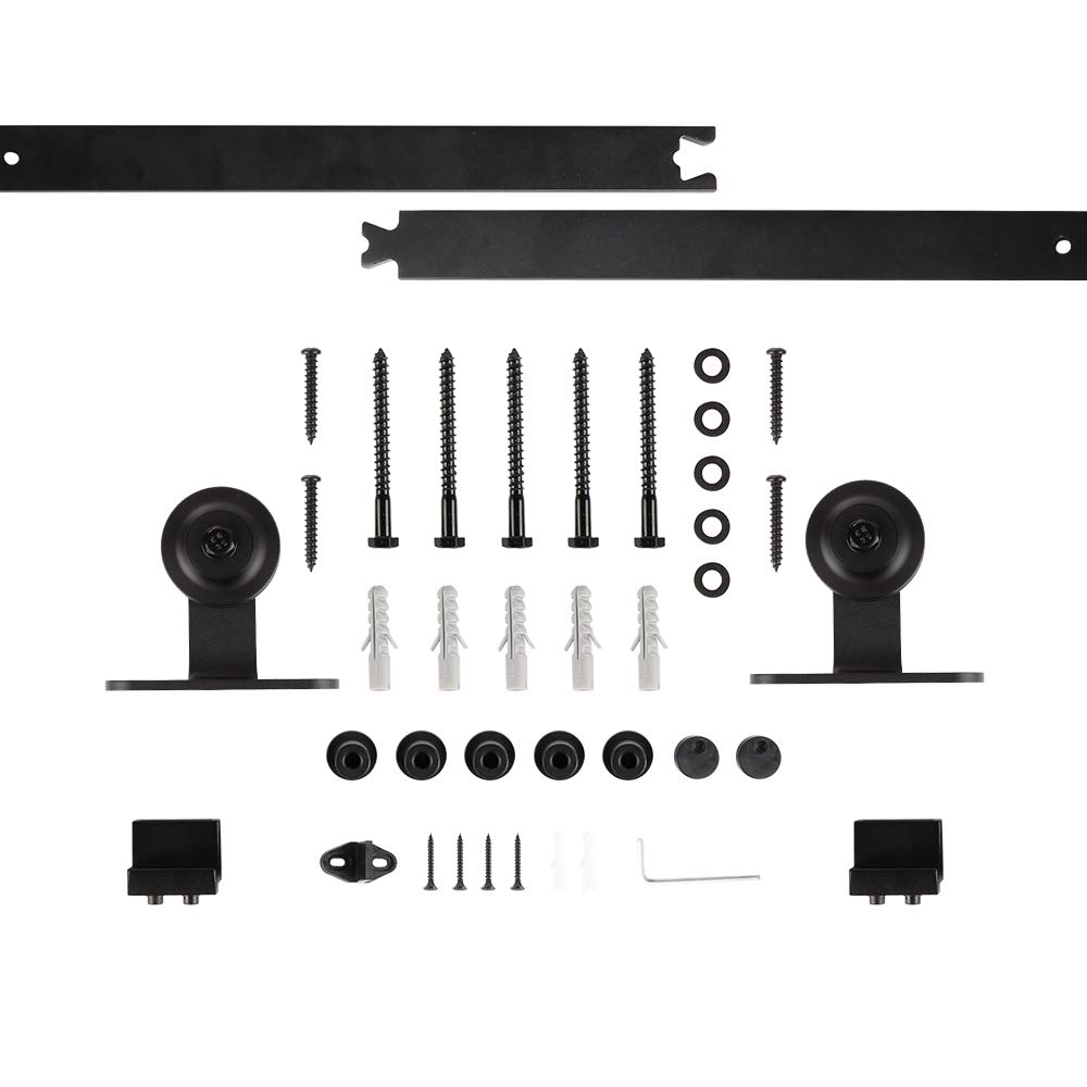 Set di Accessori per Porte Scorrevoli, Kit di ferramenta per Porta Scorrevole, Guida per Pavimento della Porta, Liscio, Silenzioso, Robusto (183 CM, T-shaped)