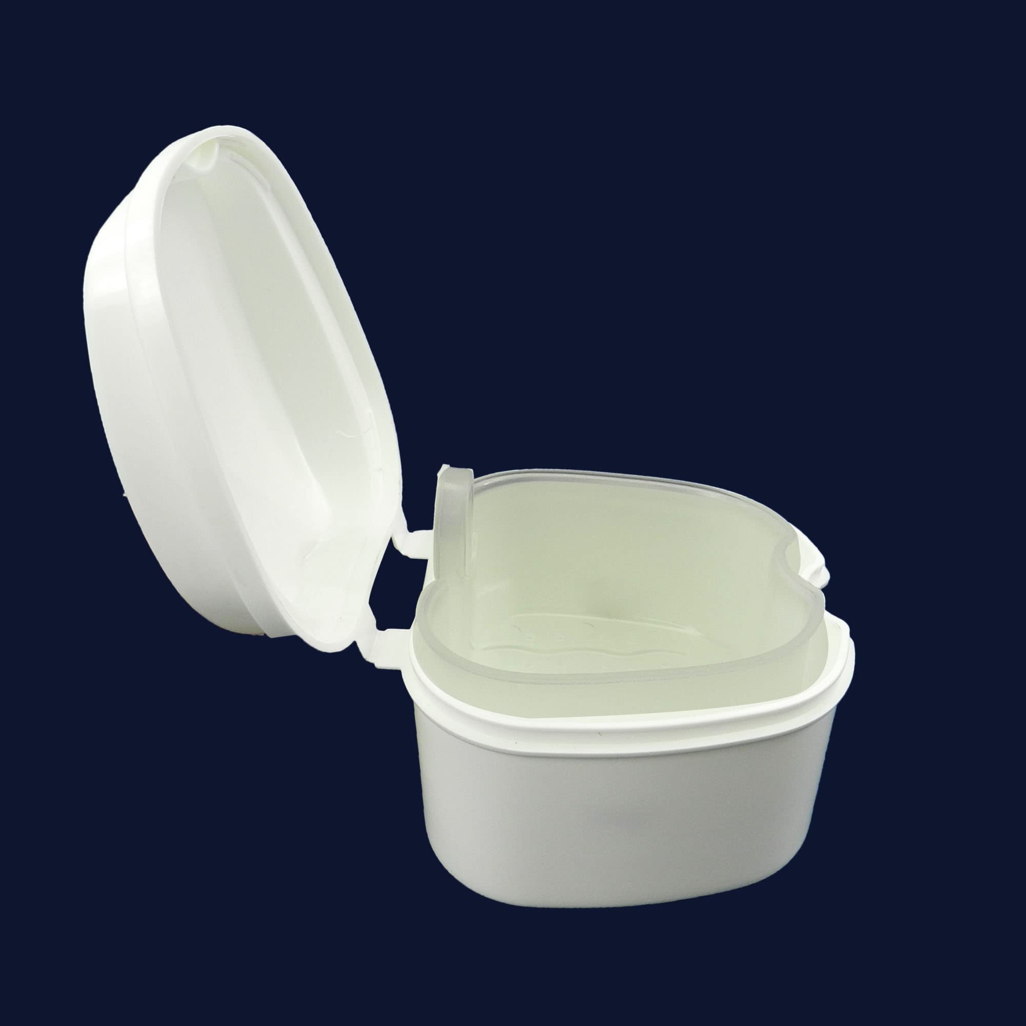 Dentosmile Denture Box in White Color - Dental Orthodontic Retainer Case | Teeth Storage Box, Denture Storage Case Fake Tooth Holder with Strainer (1) 4