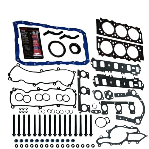 Image of Partsflow Full Gasket Set Head Bolts Compatible With 02-07 Mazda B3000 02-08 Ford Ranger 3.0L 182CID