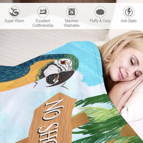 Couverture polaire perroquet coloré 177x203 cm pour canapé et lit - 5