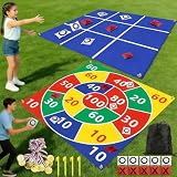 2-in-1 Outdoor Giant Tic Tac Toe Bean Bag Toss Games for Kids Adults,4.5Ft Large Outside Picnic Lawn Backyard Games for Kids Family Birthday Party Beach Carnival Outdoor Fun Giant Yard Field Day Games