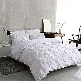 EHD Pintuck Luxurious Diamonds Style Duvet Cover Sets Cotton Rich Quilt Cover Sets Super Soft Bedding Sets (Soft Pink, Double Size)