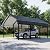 Nuturelly 12x15 Metal Carport, Heavy Duty Outdoor Vehicle Shelter with Steel Roof and Reinforced Frame for Car, Truck, SUV, Boat and Tractor, Gray