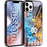 Giervtor Personalized Tennis Gift Tennis America Flag Custom Name Phone Case for iPhone 17/16/15/14/13/12/11 Pro/Max/Mini,Galaxy S26/S25/S24/S23/S22/S21 FE/A17/A16/A15/A14/A54/A53
