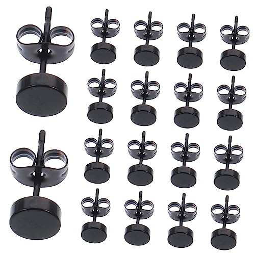 Boucles oreilles ronde clous plat en métal avec fermoirs pour un maintien sûr