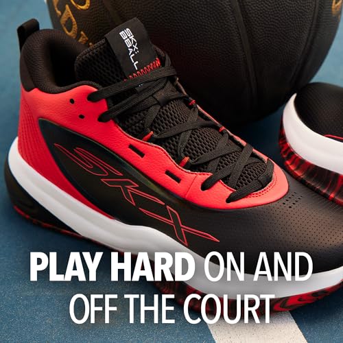 Image of Skechers Men's SKX League Sneaker | Basketball, 5-GEN Foam Cushioning, Move Foam Insole, High Top, Leather Upper