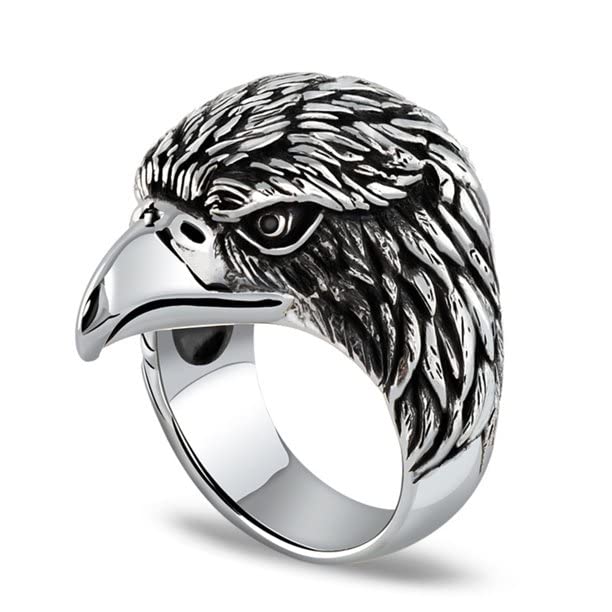 THE MEN THING EAGEL HEAD - Titanium Steel Ring for Men (15) (B0BRJCPSV2) Amazon Price History, Amazon Price Tracker