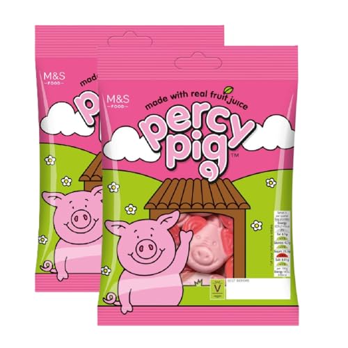M&S Percy Pig Fruit Gums 100g Made with Real Fruit Juice Vegan (2 Pack)