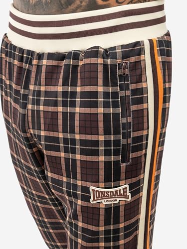 Lonsdale M?ski dres treningowy w?ski krój HEDLEY, br?zowy/ecru/pomara?czowy, M, 117638, br?zowy/ecru/pomara?czowy, M