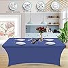 Amazon.com: Hussome 2 Pack 8FT Table Cloth for Rectangle Table Blue ...