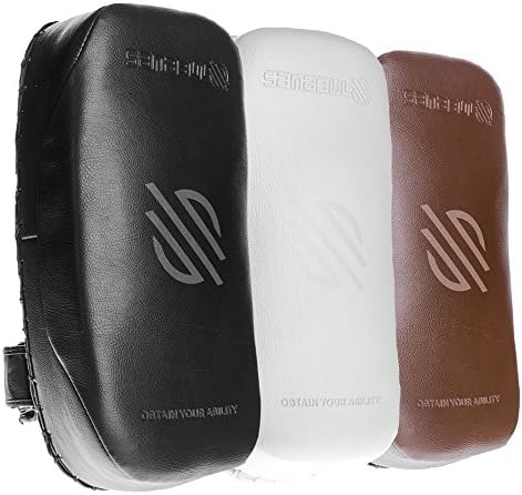 Sanabul Battle Forged Muay Thai Kickboxing Kick Pads (Pair) (White (Pair), Standard)
