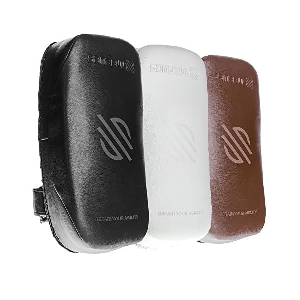 Sanabul Battle Forged Kickboxing Muay Thai Pads 2pcs Boxing Pads | Martial Arts Training Equipment and Muay Thai Taekwondo Kick Pads | (1 Pair) Black