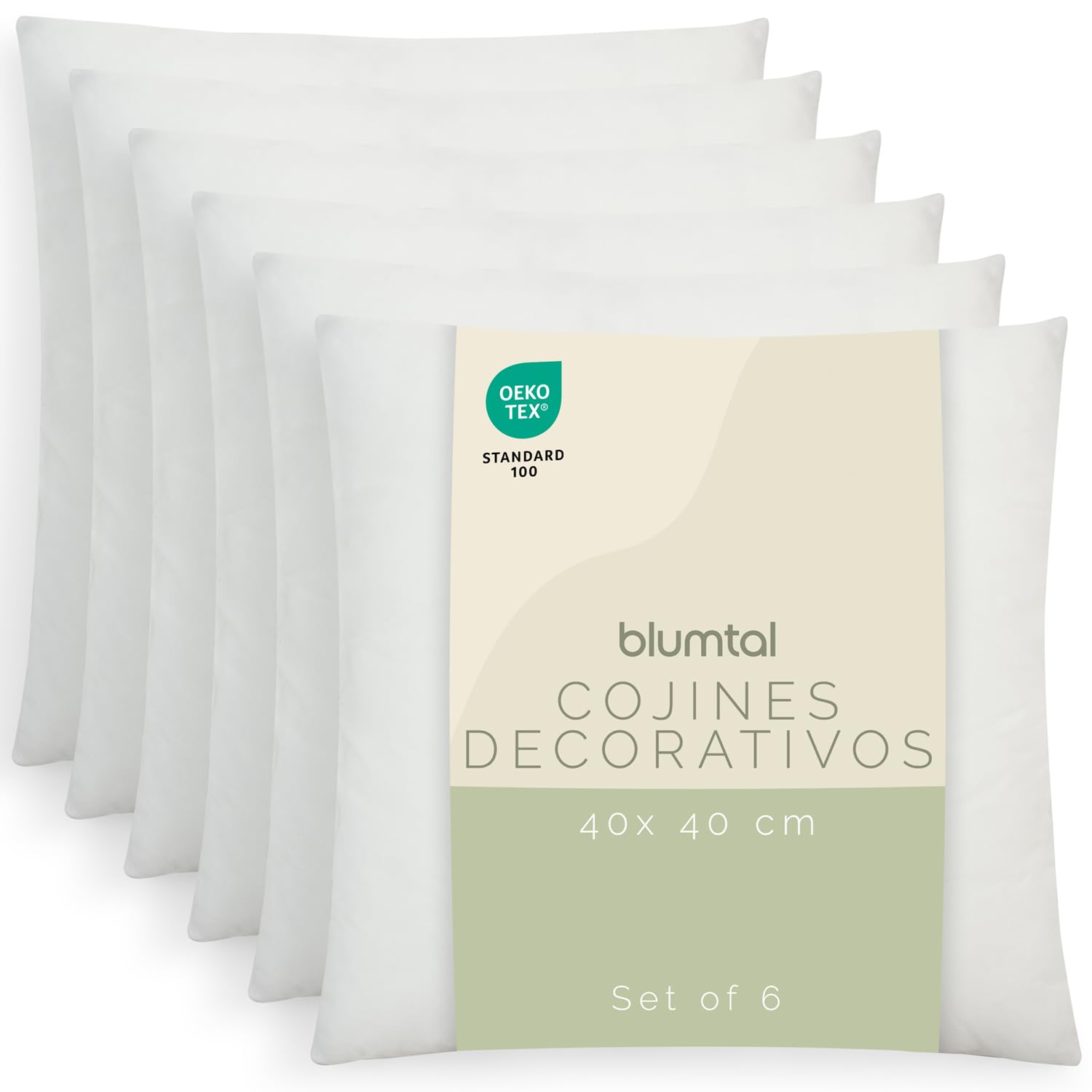 Blumtal Relleno cojin 40x40 cm - Relleno para Cojines 40x40 cm Certificado Oeko-Tex - Relleno de Cojines 40x40 de poliéster - Relleno Cojines 40x40 Lavable - Relleno cojin 40 x 40 - Relleno Almohada