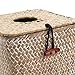 Seagrass Square Tissue Box Cover Woven Napkin Holder Decorative for Bathroom Farmhouse (Whitewash, 5.5 x 5.5 x 5.5 Inch)