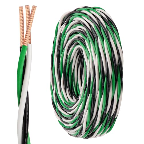 MOOKEERF THHN Wire 12 Gauge 3 Conductor (Black/White/Green) 15FT - OFC Stranded Copper 12 AWG Pre-Twisted Electrical Building Wire 600V with Nylon Jacket for Residential Industrial Ground CNC