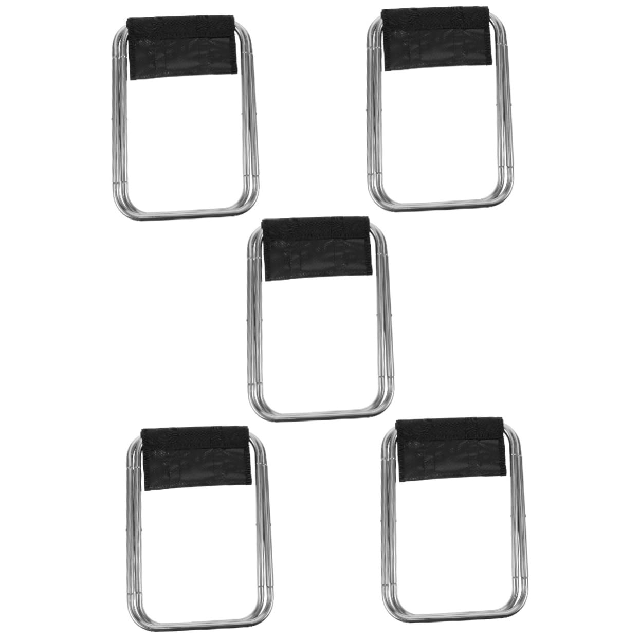 TOYANDONA 5 Piezas Taburete Plegable de aleación de Aluminio Asiento Completamente butacas de Salon taburetes Taburete de Pesca al Aire Libre Taburete portátil de Viajes al Aire Libre Gris