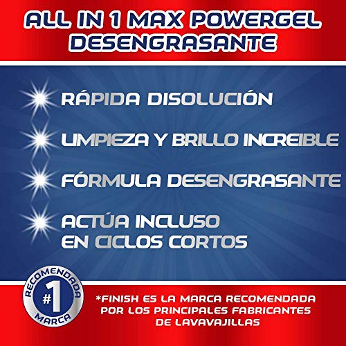 Miniatura 3 de Finish All in 1 Max Power Gel lavavajillas - brillo y protección - 70 lavados