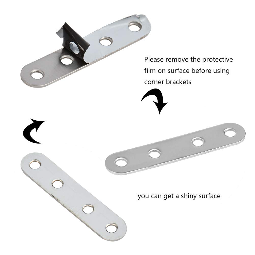 Staffe Angolari In Acciaio 20pz + Viti - Rinforzo Per Mobili E Riparazioni Fai-da-te