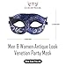Masquerade Mask for Men - Antique Venetian Style Mask for Party, Halloween, Masquerade Ball, Prom & Homecoming - Elegant Fashion Mask for Special Occasions (Antique/Blue/Silver)