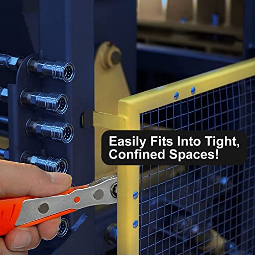 Right Angle Screwdriver Offset 90 Degree Ratcheting Screwdriver Set Hex Driver Ratchet L Shaped Low Profile For Tight Spot Small Space Sideways Shape + Keychain Screwdrivers + 10Pc Short Hex Bits #TOP4