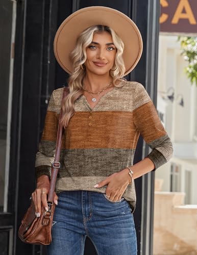 Zeagoo Long Sleeve Shirts for Women Casual V Neck Fall Tops Dressy Summer Work Blouses Clothes4