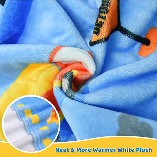 Boopbeep Construction Toddler Blanket For Boys Girls Lightweight Baby Kids Blanket Cute Soft Small Truck Car Blankets Comfy Fleece Flannel Plush Blue Throw Blankets Gifts 40X50 thumb #2