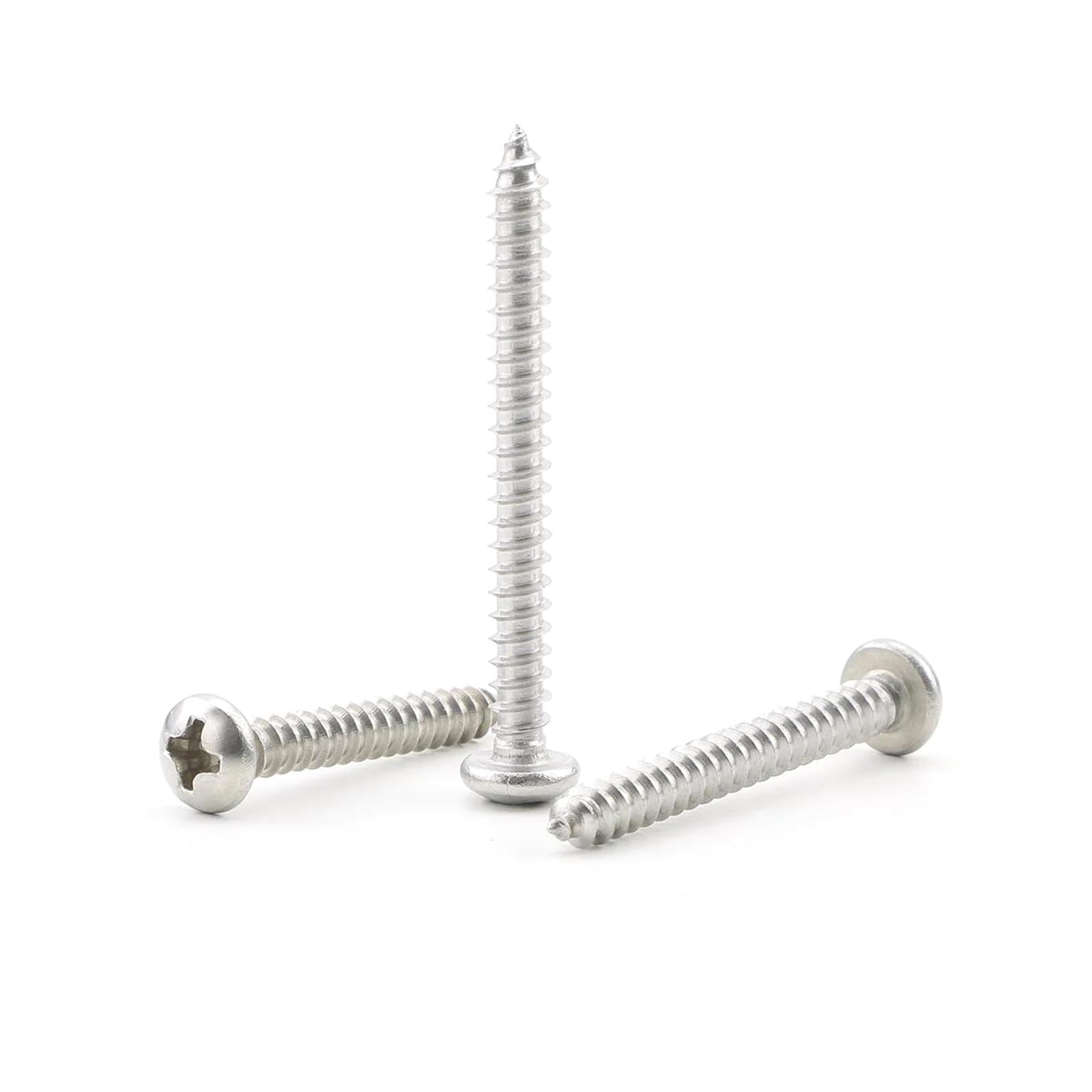 Tornillos autorroscantes Tornillos autorroscantes for madera de acero inoxidable con cabeza redonda y ranura en , M1/M1.2/M1.4/M1.7/M2/M2.3/M2.6/M3/M4/M4.2/M5/M6, M4.2 x 18 mm, 10-55 unidades(M4x25mm)