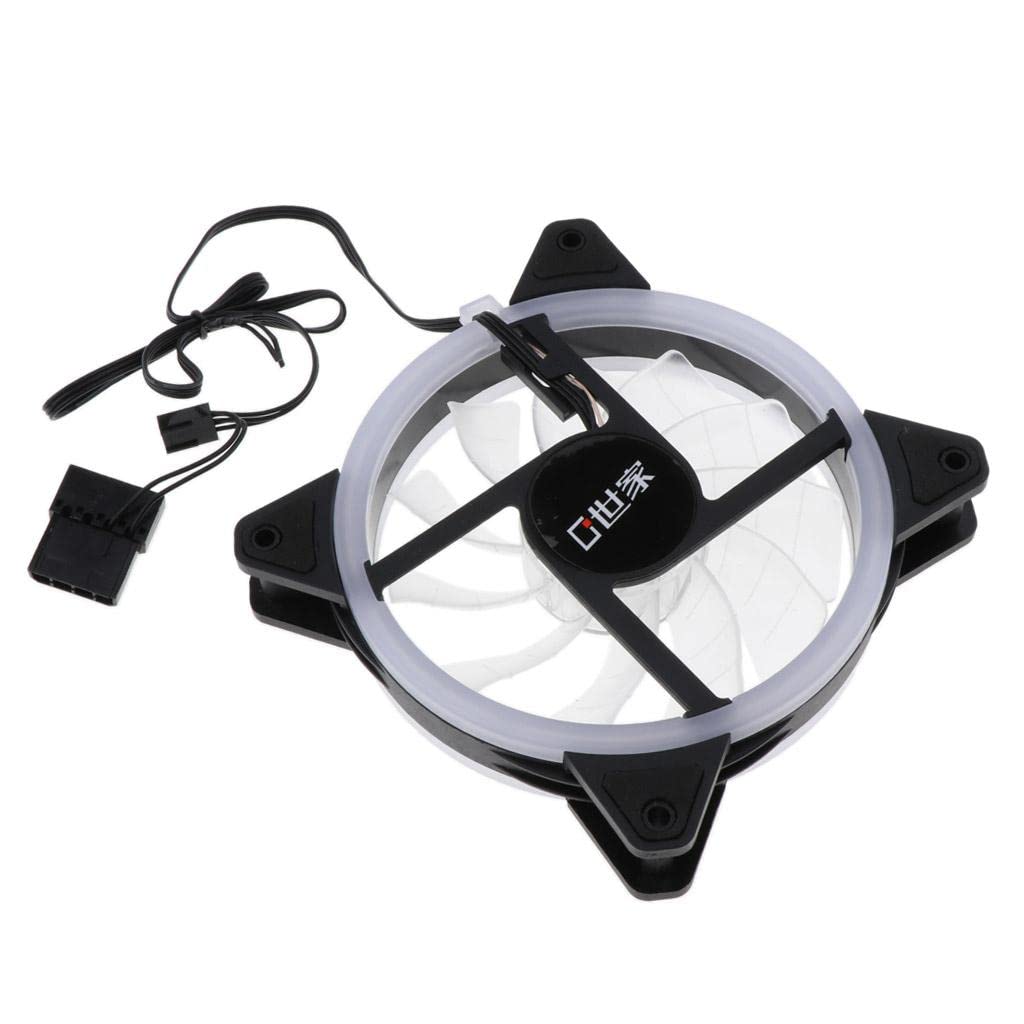12CM LED Computer Case Cooling Fan for PC 4-Color Light Loop