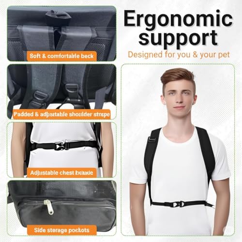 Image of Pet Carrier Airline Approved, Pet Carriers for Medium Small Cats and Dogs, Pet Carrier for Cat, Dogs, Puppy Carrier (Black Travel)