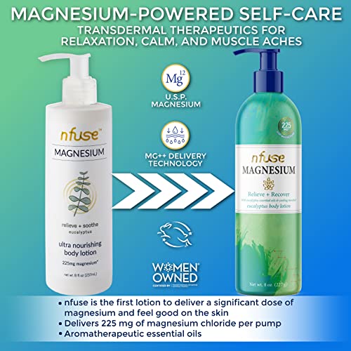 nfuse Topical Magnesium Lotion w/100 Pure Magnesium Chloride USP Grade