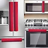 OUGAR8 Refrigerator Door Handle Covers,Keep Your Kitchen Appliance Clean from Smudges, Fingertips, Drips, &Food Stains, Perfect for Dishwashers (5pcs, Big Red)
