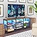 YGEOMER TV Stand for TVs Up to 55 Inches, Entertainment Center with Power Outlet and LED Lights Open Storage Shelves, TV Media Console Table for Living Room and Bedroom, Rustic Brown