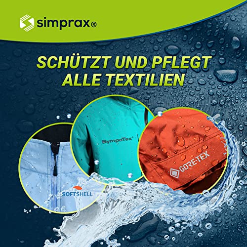 simprax® Textil Wash-In Imprägnierung Made in Germany - Klimaneutrales Imprägniermittel. Umweltfreundliche Einwaschimprägnierung für Funktions- & Outdoortextilien Gore-Tex. Waschmaschine o. Handwäsche