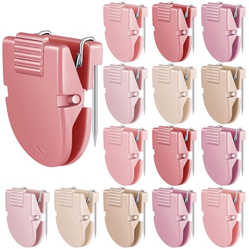 Image of Feifeiya 15 Pcs Cubicle Clips for Fabric Panels,Pink | Office Partition Wall Clips, 40-sheet Capacity for Notes Photos Memos, Metal Spring, Fits Cubicle Fabric Accessories