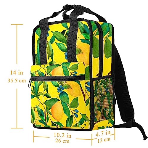 Sac à dos imprimé citron pour écolier - Cartable réglable multicolore 35cm