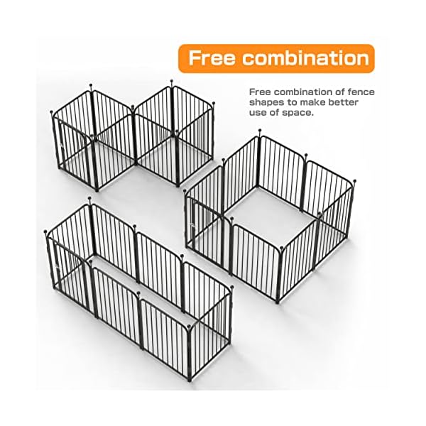 Dog-Playpen-8-Panels-Dog-Pen-Indoor-Outdoor-32-Inch-Height-Puppy-Playpen-Pet-Fence-Gate-with-Doors-for-LargeMediumSmall-Dogs-Exercise-Pen-for-Yard-Camping 32-Inch Height Puppy Playpen