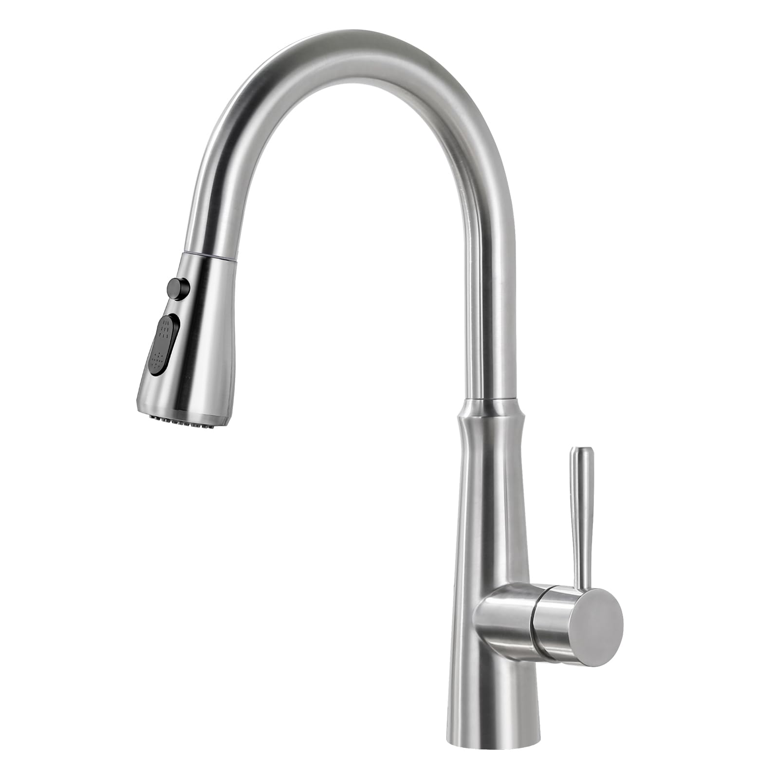 Wasserhahn Küche Ausziehbar, Hochdruck Küchenarmatur mit Brause,360° Schwenkbar Armatur Küche Mischbatterie mit Zwei Wasserstrahlarten, Einhebel Edelstahl Spültischarmatur küche,Gebürstet Nickel