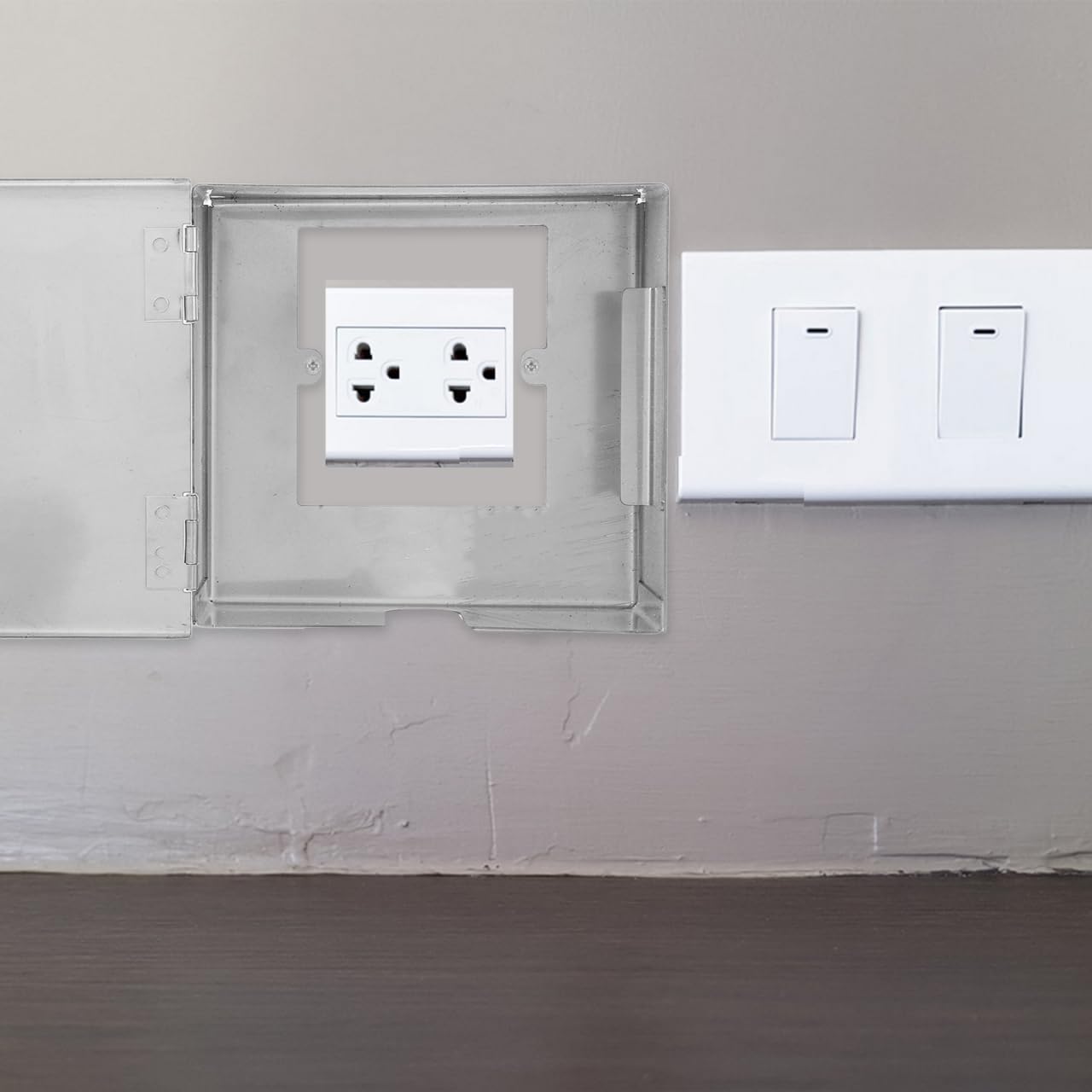 Boîte Électrique Extérieure Acier Inoxydable avec Serrure et Clés Coffret de Protection pour Prises Électriques Imperméable Boîtier de Chargeur Sécurisé pour Montage Mural et