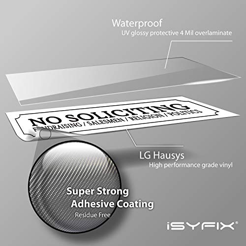 Autocollant No Soliciting iSYFIX haut de gamme en vinyle laminé résistant - 2