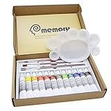 Beafup Stained Paint Transparent Window Paint Acrylic Enamel Paint Set Great for Wine Bottle, Light Bulbs, Ceramic,Textile, Fabric, T-Shirt, Wood(12 Colors Paint with 1 Palette,3 Brushes)