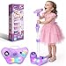 Karaoke Maschine Kinder mit 2 Bluetooth Mikrofon und Verstellbarer Mikrofon Ständer, Geschenk Spielzeug Mädchen 3-12 Jahre Karaoke Mikrofon Ostergeschenke Kinder mit 5 Toneffekten & LED-Lichtern