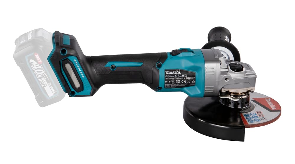 MAKITA AMOLADORA Angular INALÁMBRICA GA035GZ 150mm XGT, Aluminium, Petrolio (senza batteria, senza caricatore)