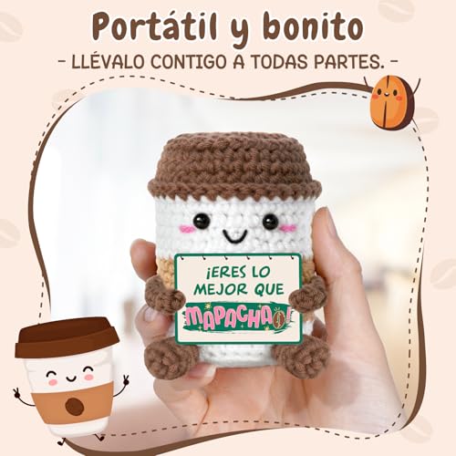 Miniatura 3 de Regalo Positivo Para Mujer, Regalo Cumpleaños Mujer - Apoyo Emocional Crochet Coffee Con Tarjeta, Regalos Originales Para Madre, Amiga, Hermana, Pareja, Novia O Compañera, Decoración Crochet Motivador