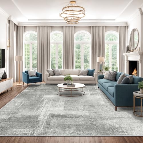 zesthome 10x12 Area Rugs - Large Modern Abstract Washable Rug, Low Pile Living Room Rug, Soft Anti-Skid Indoor Rugs, Non-Shedding Carpets for Bedroom Dining Living Farmhouse Nursery Home Office