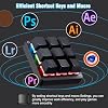Koolertron One Handed Macro Mechanical Keyboard,Blue LED Backlit Portable Mini One-Handed Mechanical Gaming Keypad OSU! Keyboard 9 Fully Programmable Keys (9 Keys/Black/Pink LED)