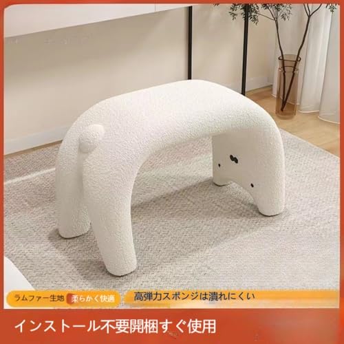 BYRR 可愛い アニマル スツール 玄関 靴 脱ぎ 椅子 オシャレ ベンチ リビング 寝室 更衣室 子供部屋 ファブリック 踏み台 腰掛け 低め 収納 無し 軽量 組立不要 インテリア 雑貨 ホーム インテリア (イエロー) [並行輸入品] [2]
