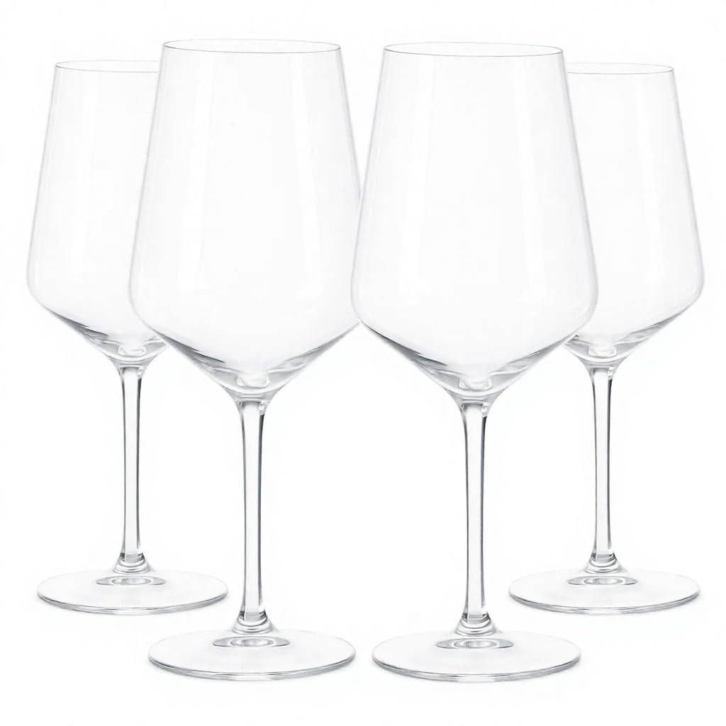 Generisch Lot de 4 verres à vin en Tritan de qualité supérieure (400 ml) incassables et transparents - Verres d'extérieur incassables avec tige - Pour camping, piscine, pique-nique et jardin - Sans