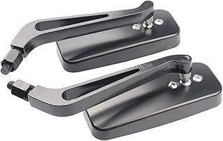 2pcs Vintage Rectangular Motorcycle Rearview Mirrors Handlebar Mirror for 10mm Bobber & Cruiser Bikes