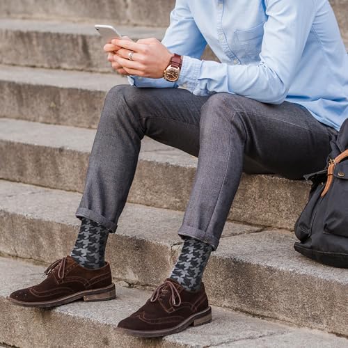 Men's Dress Socks - Patterned Socks - Fun Crew Socks + Argyle, Colorful, Funky Socks.4